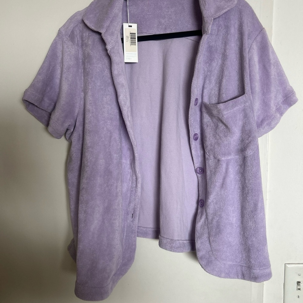 Frankie's Bikinis Purple Button Down Shirt